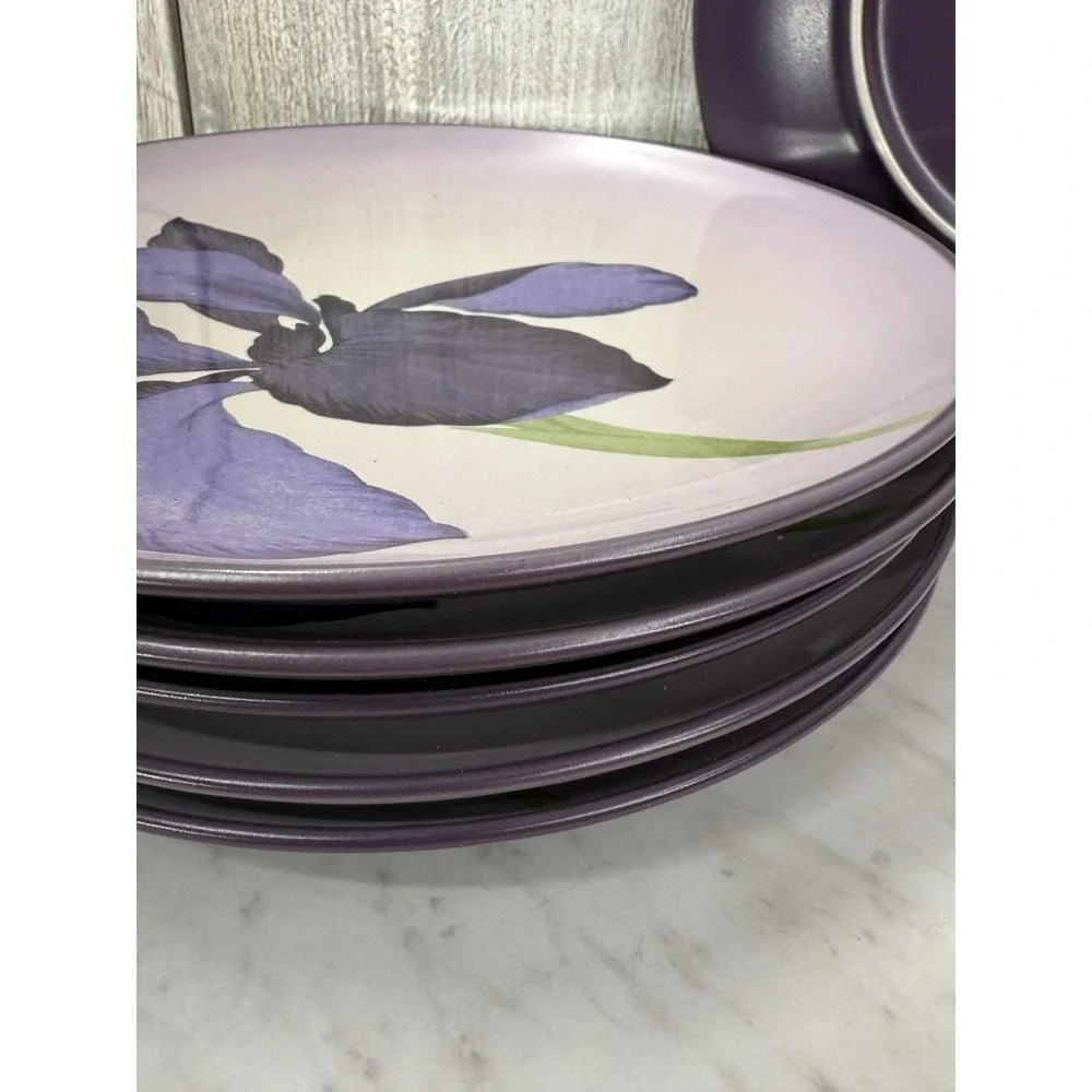 Noritake Colorwave Purple Iris Accent Salad Plates Set of 6 Stoneware 8486